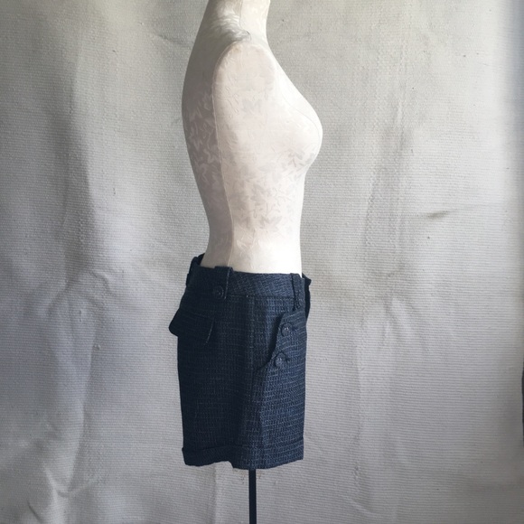HVOFFRS Anthro NWOT Silk Tweed Dressy Shorts Blue - Picture 3 of 8